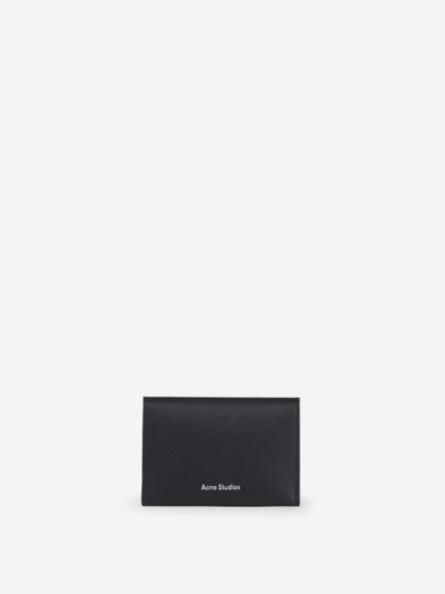 Acne Studios Logo Folding Card Holder In Negre