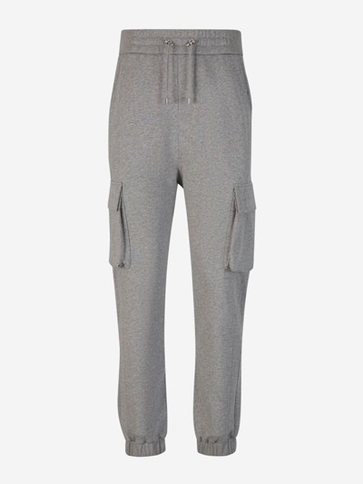 Balmain Cargo Jogger Trousers In Gris Clar