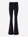 Balmain Flared Stripe-detail Trousers In Blau Marí