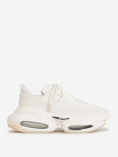 Balmain B-bold Runner Sneakers In Blanc