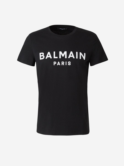 Balmain Printed Logo T-shirt In Negre