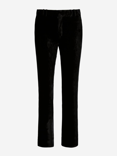 Balmain Velvet Trousers In Black