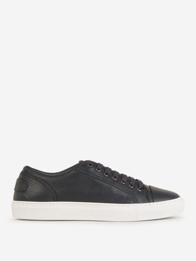 Brioni Leather Sustainable Sneakers In Blau Nit