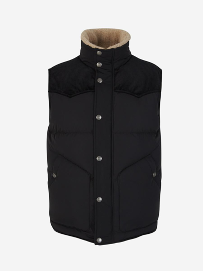 Brunello Cucinelli High-neck Padded Vest In Black