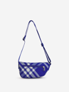 Burberry Blue Embroidered Nylon Shield Crossbody Bag In Blau Cobalt
