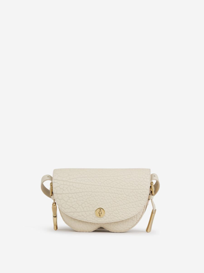 Burberry Granulated Leather Bag In Ivori