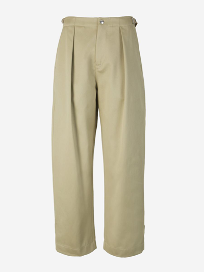 Burberry Straight Cotton Pants In Taupe