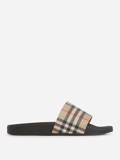Burberry Vintage Check Sandals In Crema