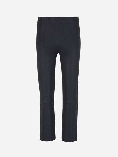 By Malene Birger Leather Florentina Pants In Negre