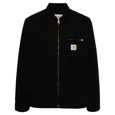 Carhartt Detroit Cotton Jacket In Black Rigid