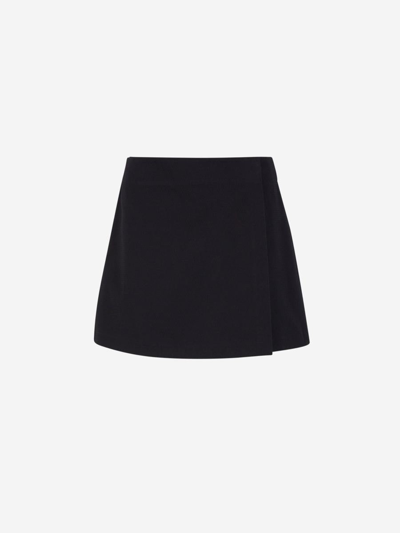 Chloé Cotton Textured Shorts In Blau Nit