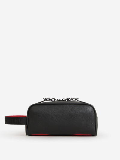 Christian Louboutin Leather Blaster Toiletry Bag In Negre