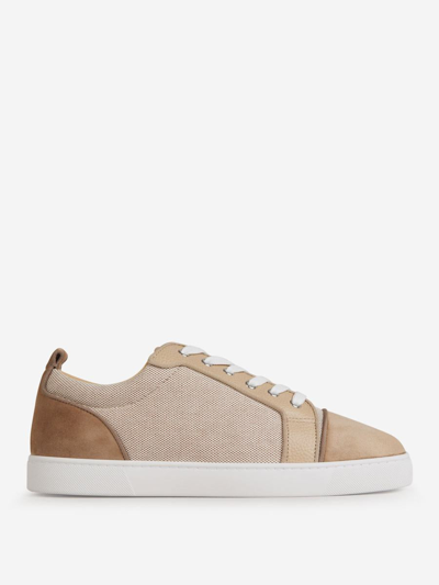 Christian Louboutin Louis Junior Orlato Leather Sneakers In Camel