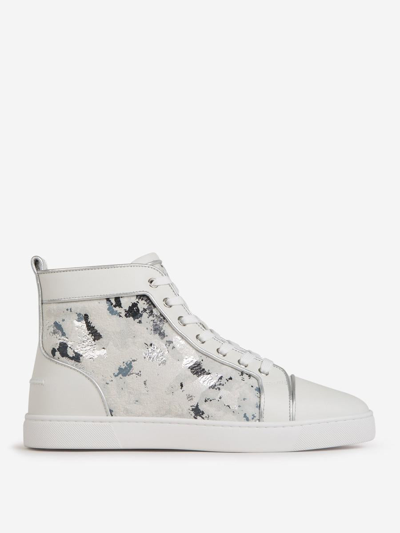 Christian Louboutin Louis Leather Trainers In Blanc