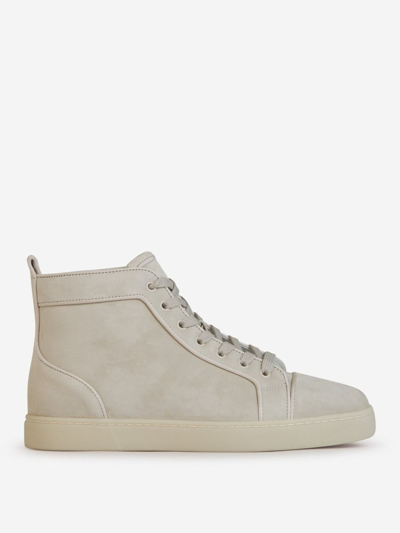 Christian Louboutin Suede Leather Sneakers In Gris Clar
