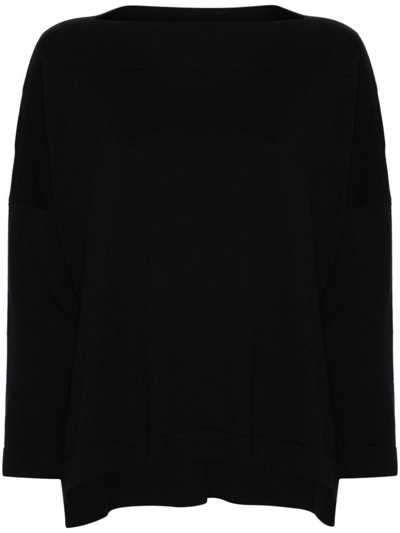 Daniela Gregis Boat-neck Cotton Jumper In Azul