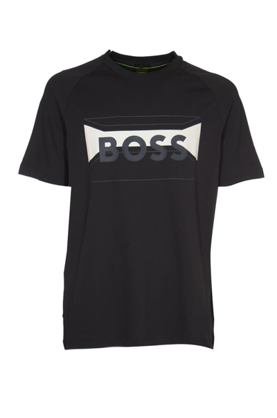 Hugo Boss Cotton Blend T-shirt In Blue