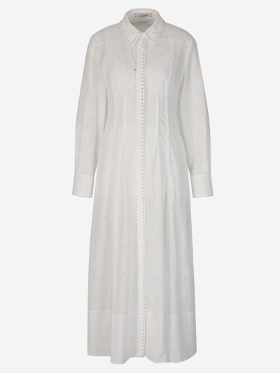 Dorothee Schumacher Embroidered Shirt Dress In Blanc