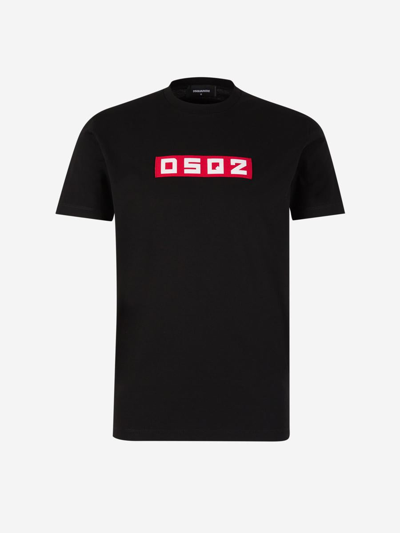 Dsquared2 Cotton Patch T-shirt In Negre