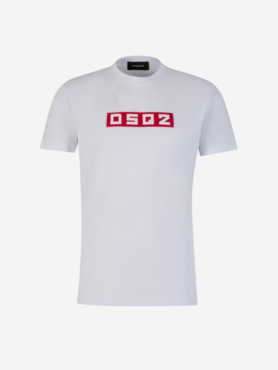 Dsquared2 Cotton Patch T-shirt In Blanc