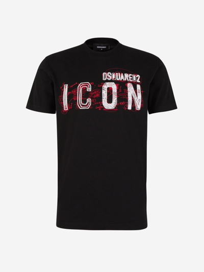 Dsquared2 Icon Printed T-shirt In Negre