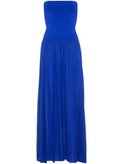Eres Ankara Strapless Maxi Dress In Indigo