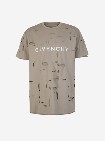 GIVENCHY GIVENCHY COTTON DESTROYED T-SHIRT