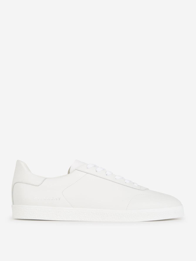 Givenchy Leather Town Sneakers In Blanc