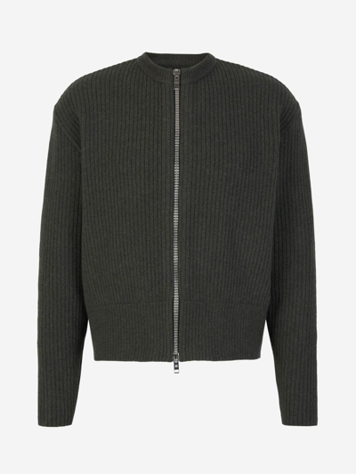 Givenchy Zipped Knit Cardigan In Military Green