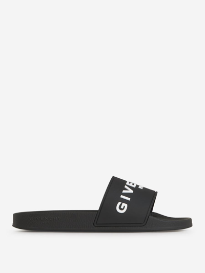 Givenchy Paris Logo Sandals In Negre