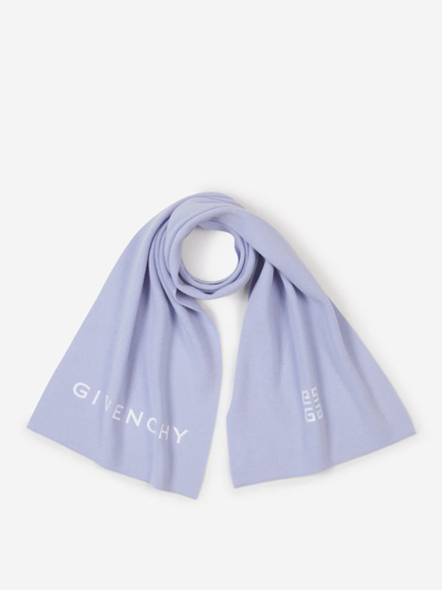 Givenchy Logo Embroidered Scarf In Purple