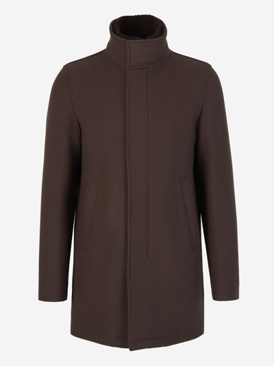 Herno Wool-blend Coat In Black