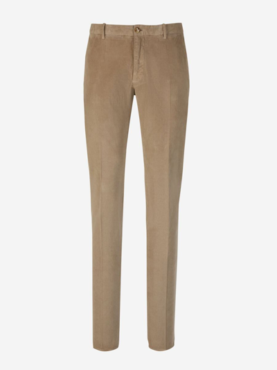 Incotex Cotton Corduroy Trousers In Brown