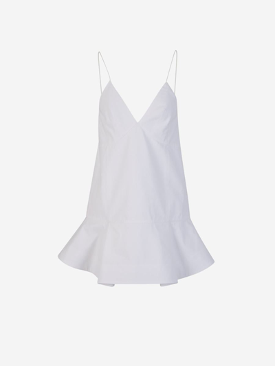 Khaite Cotton Mini Dress In Blanc