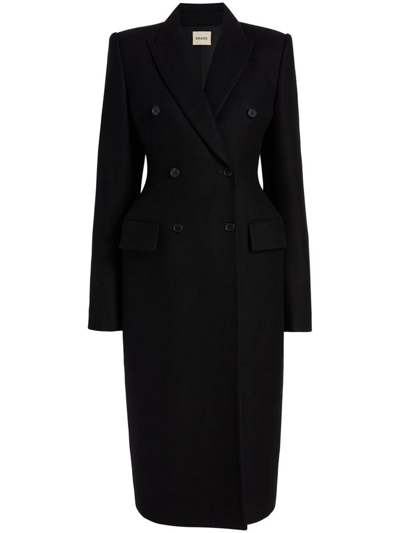 Khaite The Carmona Double-breasted Coat In Black
