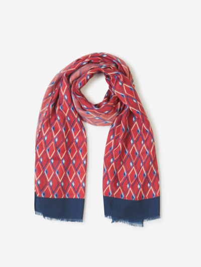 Kiton Cashmere Print Scarf In Vermell