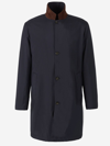 Loro Piana Sebring Windmate Suede-trimmed Storm System Shell Car Coat In Negre