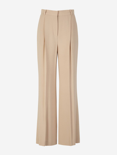 Loro Piana Straight Concealed Trousers In Natural Light Camel
