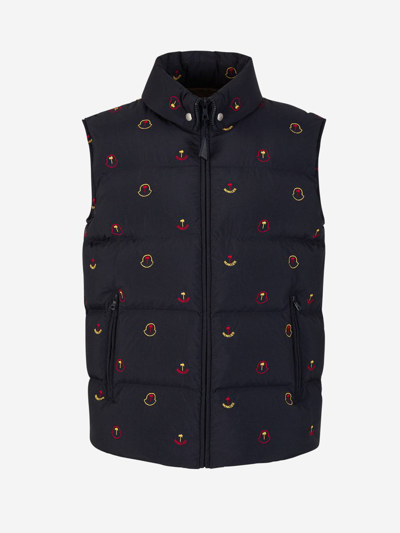 Moncler Genius Moncler X Palm Angels Henon Padded Waistcoat In Blau Nit