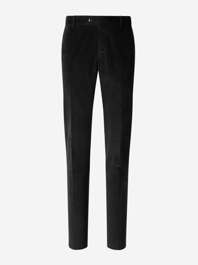 Pt01 Cotton Chino Trousers In Negre