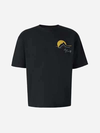 Rhude Awakening Printed Cotton-jersey T-shirt In Black