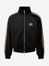 Rhude Men's Velvet Side-stripe Crest Track Jacket In Negre