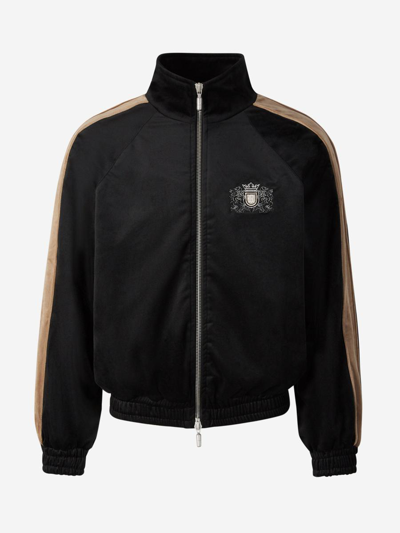 Rhude Men's Velvet Side-stripe Crest Track Jacket In Multicolour