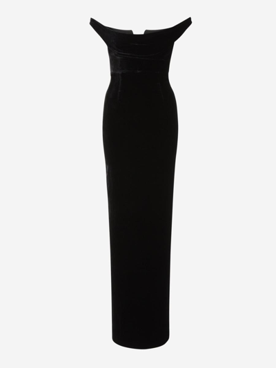 Roland Mouret Velvet Maxi Dress In Negre