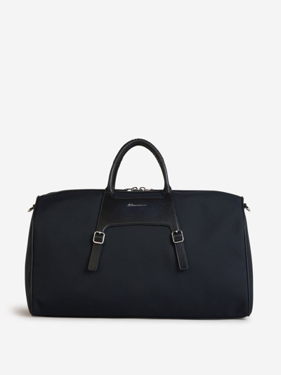 Santoni Canvas Travel Bag In Negre