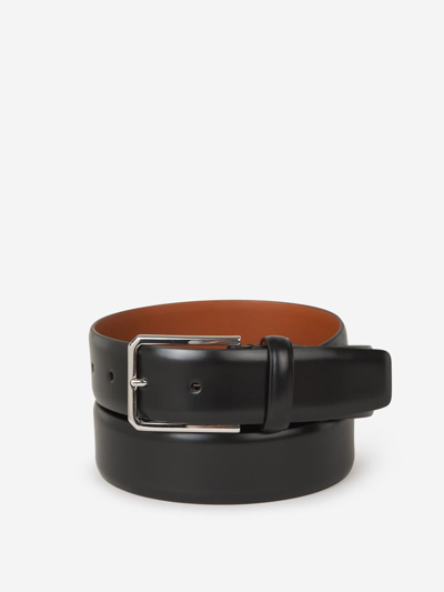 Santoni 40 Regular Suede Belt Buckle Rectangular In Black