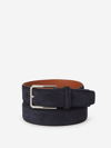 Santoni 40 Regular Suede Belt Buckle Rectangular In Blau Nit