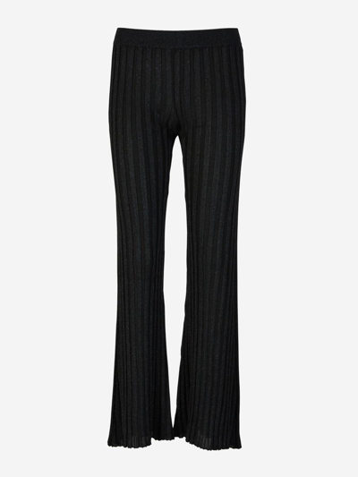 Stella Mccartney Lurex Knit Pants In Negre