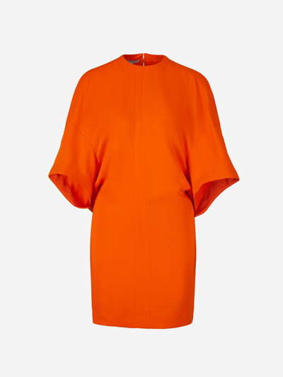 Stella Mccartney Oversized Sleeves Dress In Orange