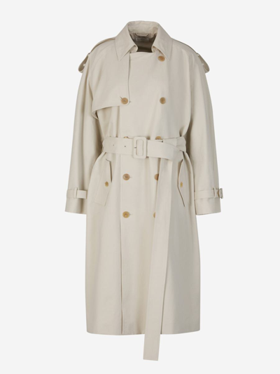 The Row Cotton And Wool Coat In Crema